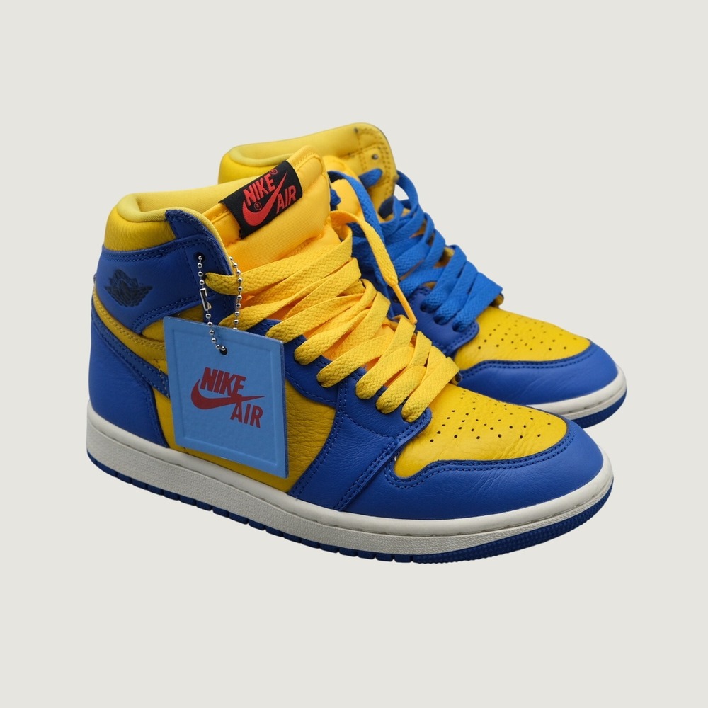 Jordan 1 Retro High OG Reverse Laney Women Size 6 Blue Yellow FD2596-700